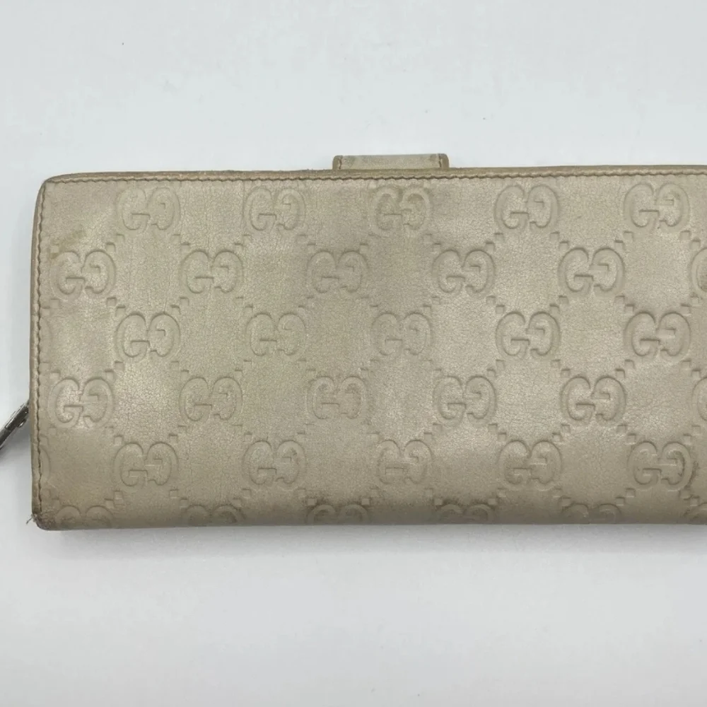 🤍🔹️GUCCI🔹️ purse long Cow Leather wallet Guccissima ivory - Picture 4 of 17